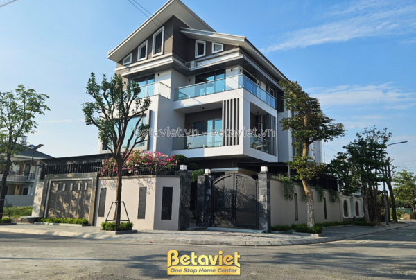 Thi công xây nhà biệt thự hiện đại mái lệch tại Hà Nội – TC22117