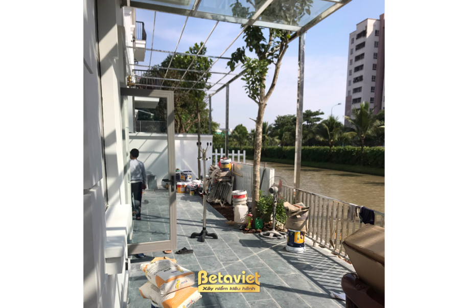Thi công biệt thự TC20168, giai đoạn thi công nội thất – sân vườn