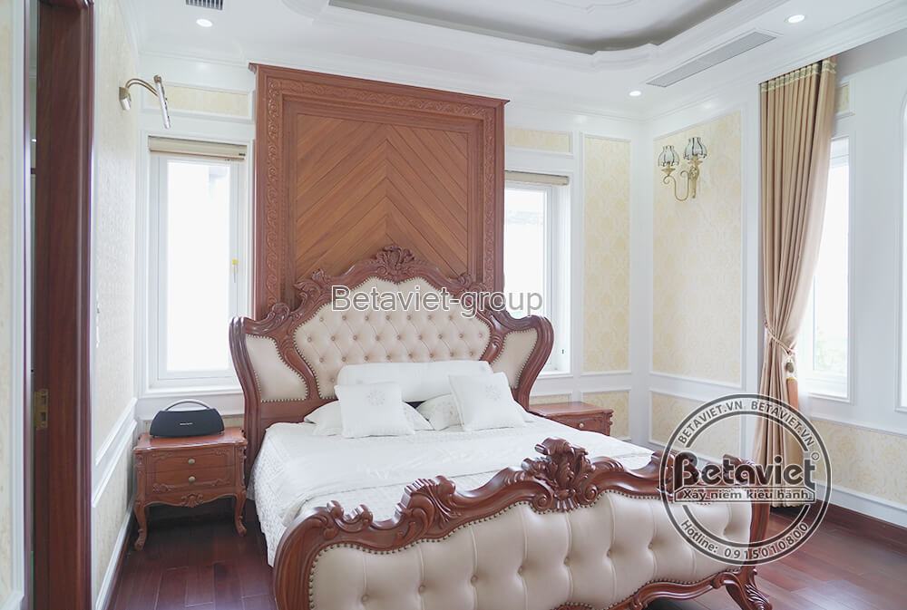 Thi công biệt thự 3 tầng tân cổ điển TC19014, giai đoạn hoàn thành – phòng ngủ