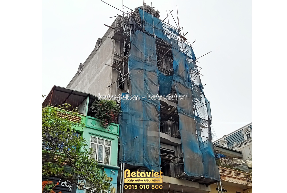 Phần thô Quá trình thi công nhà biệt thự cổ điển 7 tầng 1340m2 tại Thanh Hóa – TC20018