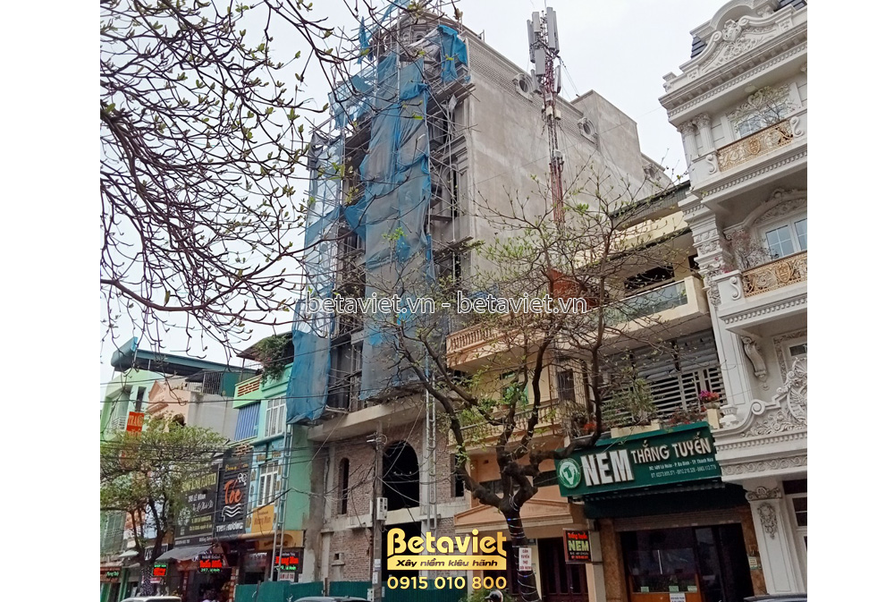 Phần thô Quá trình thi công nhà biệt thự cổ điển 7 tầng 1340m2 tại Thanh Hóa – TC20018