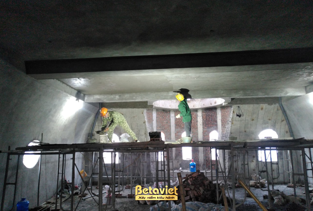 Phần thô Quá trình thi công nhà biệt thự cổ điển 7 tầng 1340m2 tại Thanh Hóa – TC20018