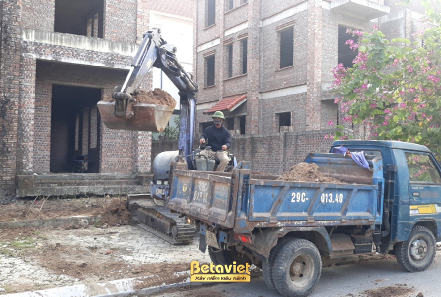 Thi công biệt thự TC21150, giai đoạn khởi công – kết cấu phần thô