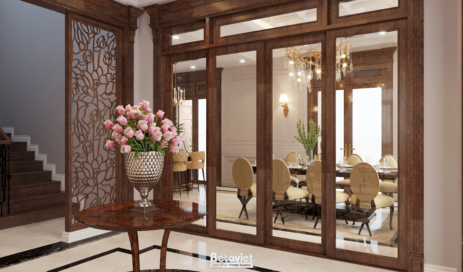 Nội thất đại sảnh biệt thự Art Deco NT19029 – góc nhìn 5