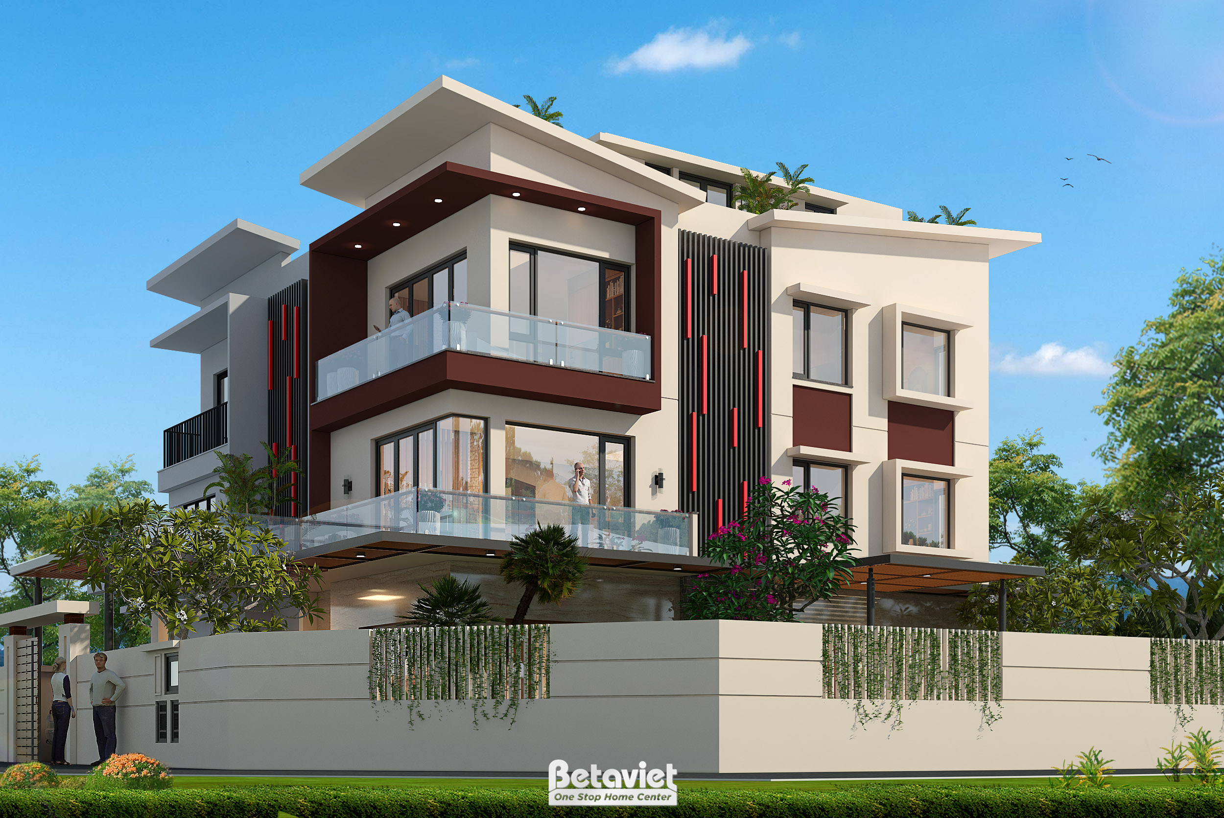 Mẫu nhà biệt thự hiện đại 4 tầng 400m2 tại KĐT Gamuda KT18016