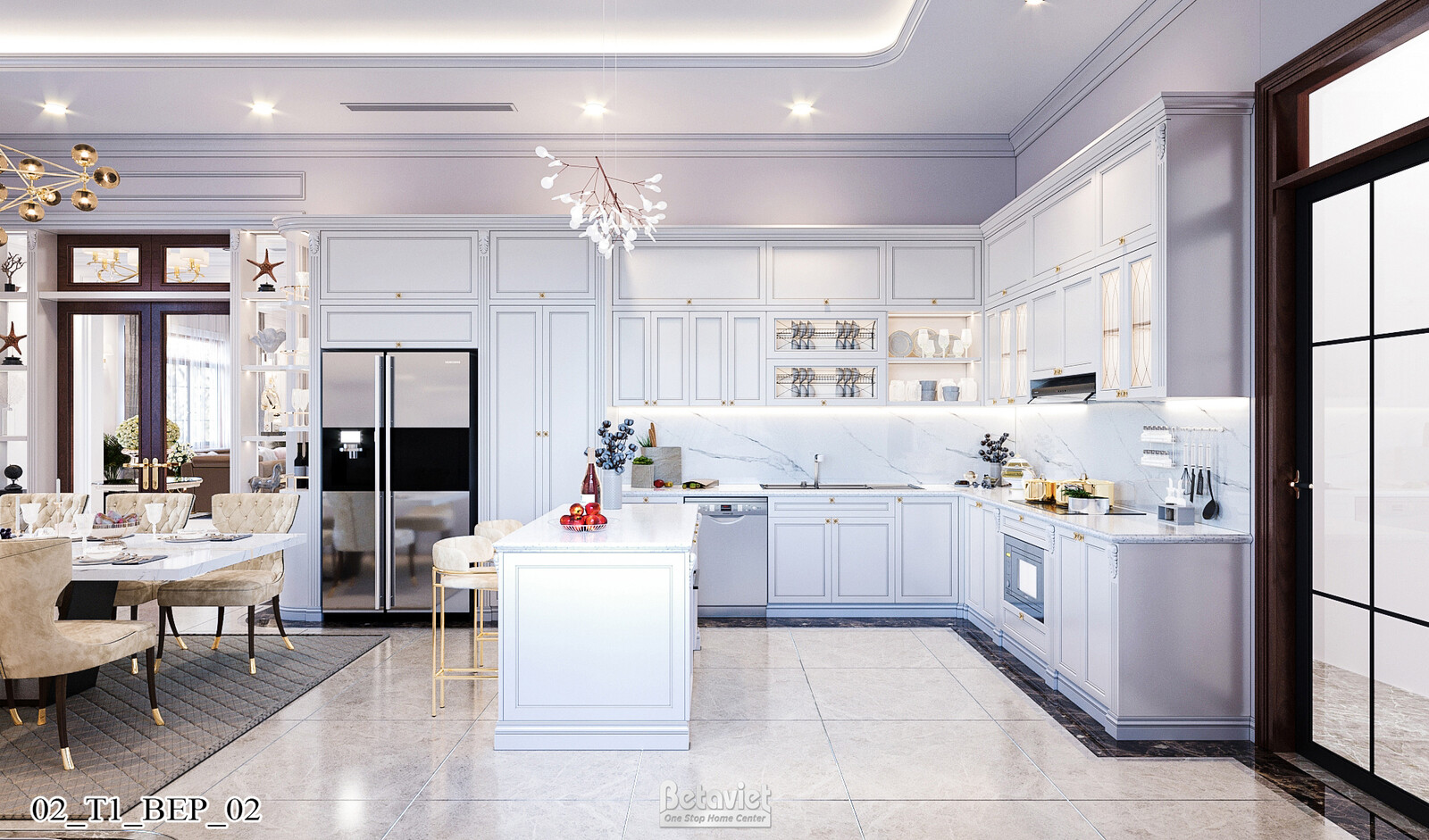 Nội thất phòng ăn biệt thự Art Deco KT21212 – góc nhìn 4
