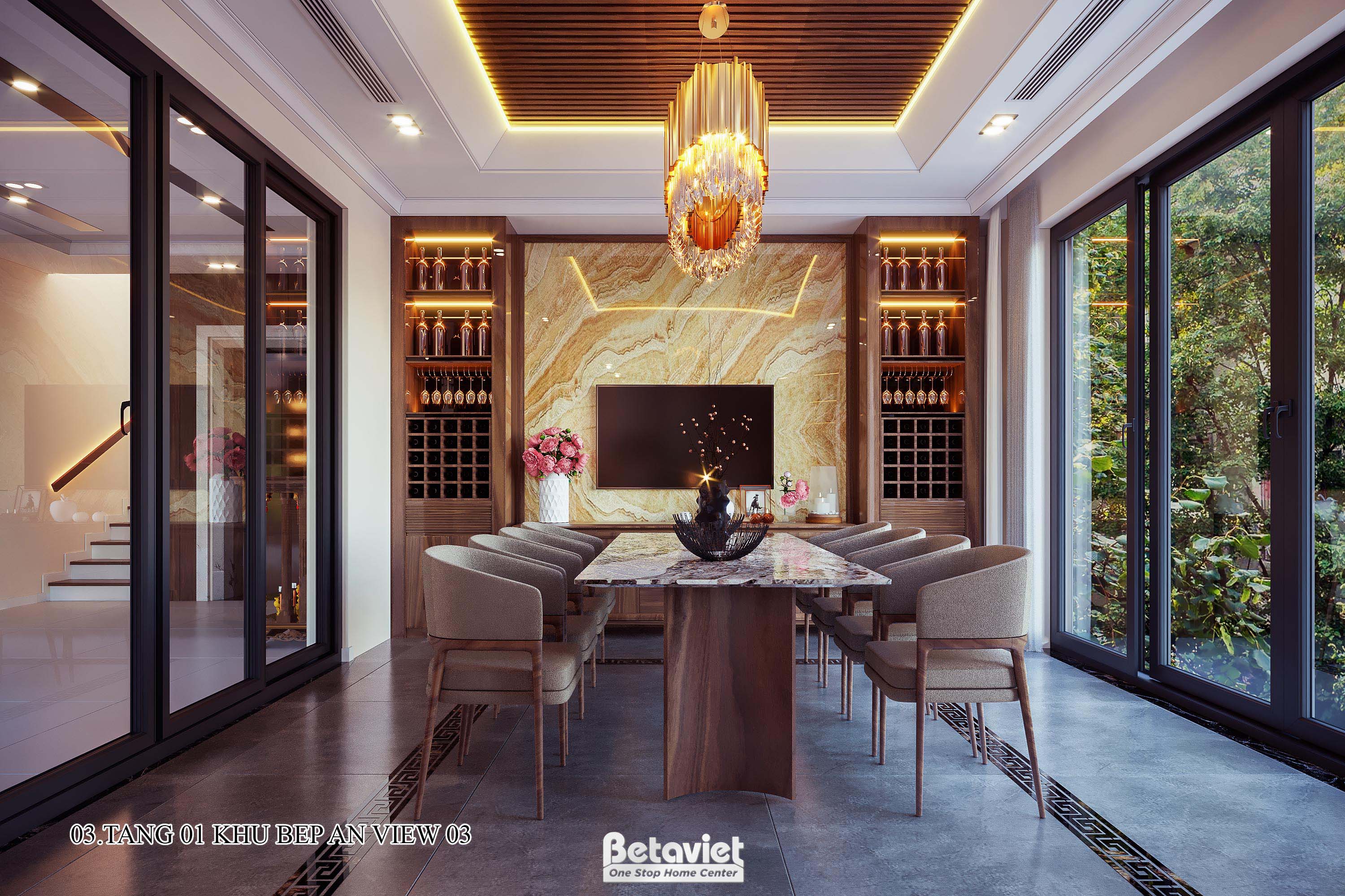 Mẫu nội thất phòng bếp biệt thự hiện đại NT21123 – Nơi hội tụ tinh hoa tiện nghi và thẩm mỹ đỉnh cao