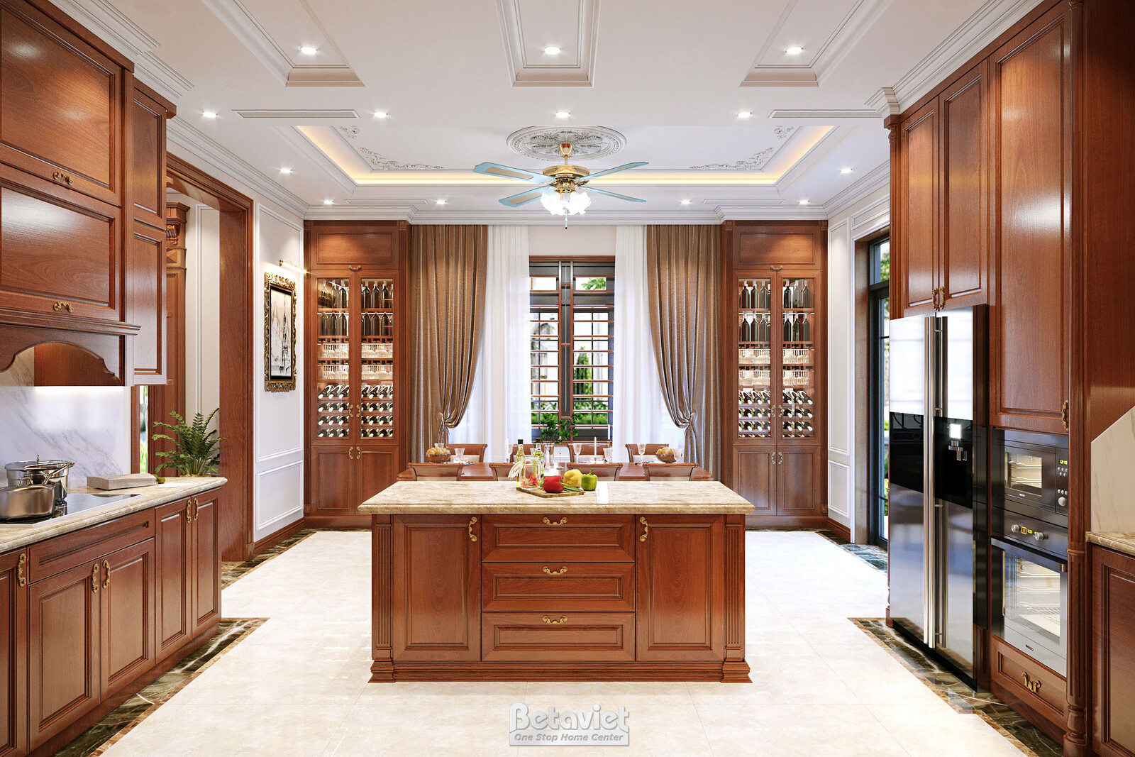 Nội thất phòng ăn biệt thự tân cổ điển KT22007 – góc nhìn 3