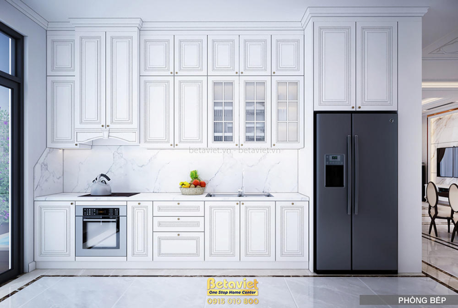 Nội thất phòng bếp biệt thự Art Deco NT22188 – góc nhìn tổng thể