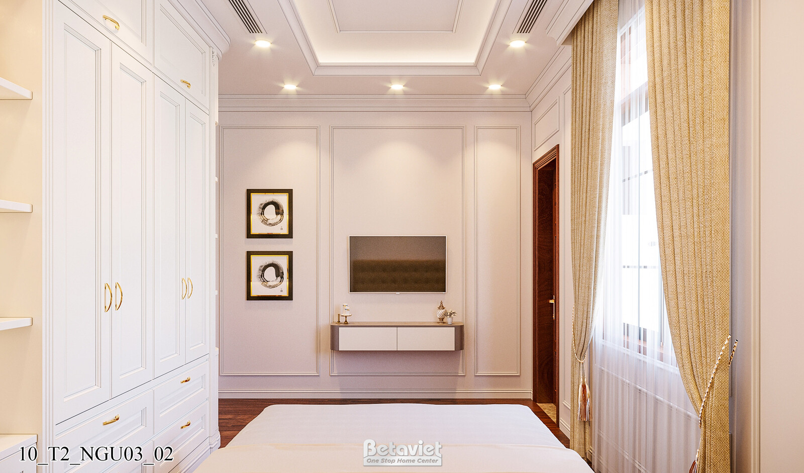 Nội thất phòng ngủ biệt thự Art Deco KT21212 – góc nhìn 7
