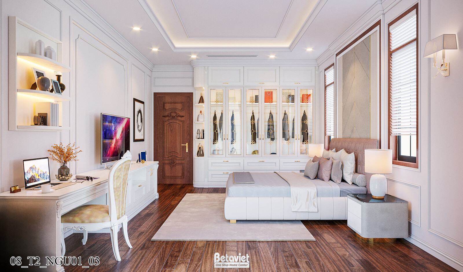 Nội thất phòng ngủ biệt thự Art Deco KT21212 – góc nhìn 12