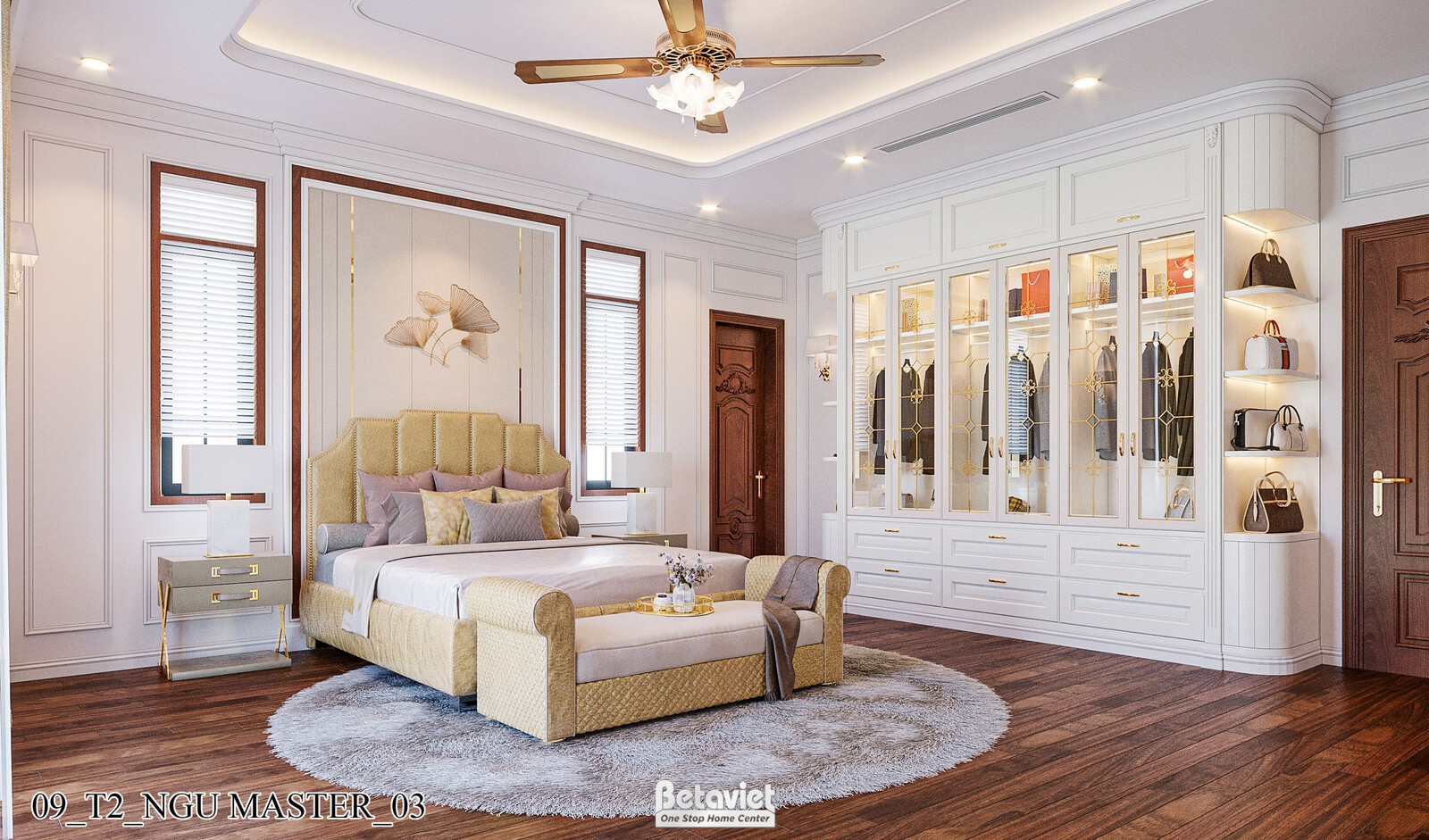 Nội thất phòng ngủ biệt thự Art Deco KT21212 – góc nhìn 14