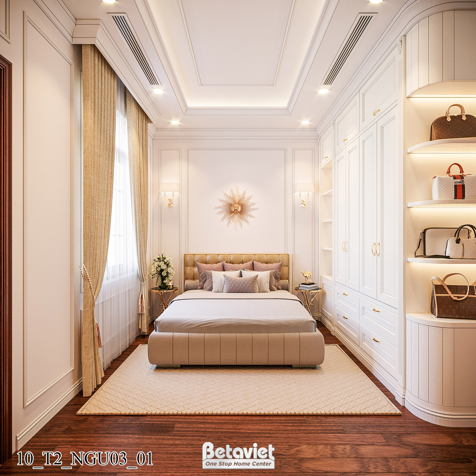Nội thất phòng ngủ biệt thự Art Deco KT21212 – góc nhìn 6