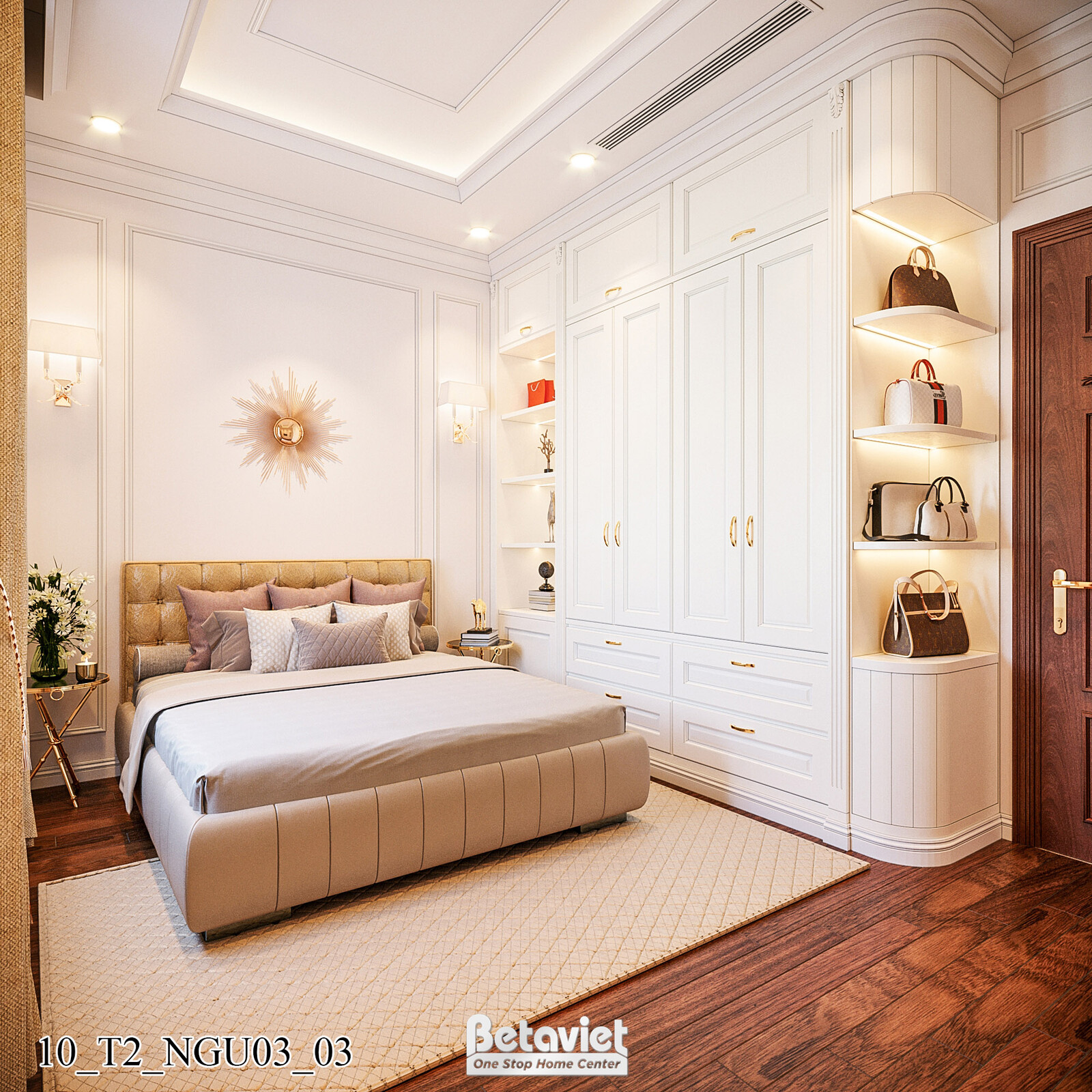 Nội thất phòng ngủ biệt thự Art Deco KT21212 – góc nhìn 4