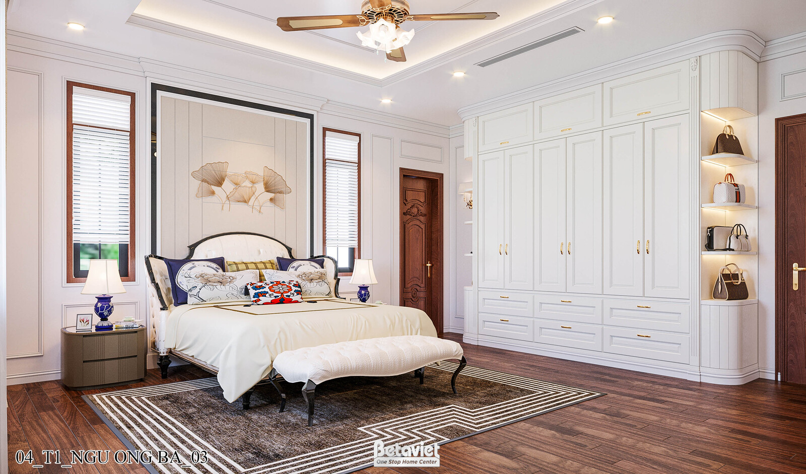 Nội thất phòng ngủ biệt thự Art Deco KT21212 – góc nhìn 9