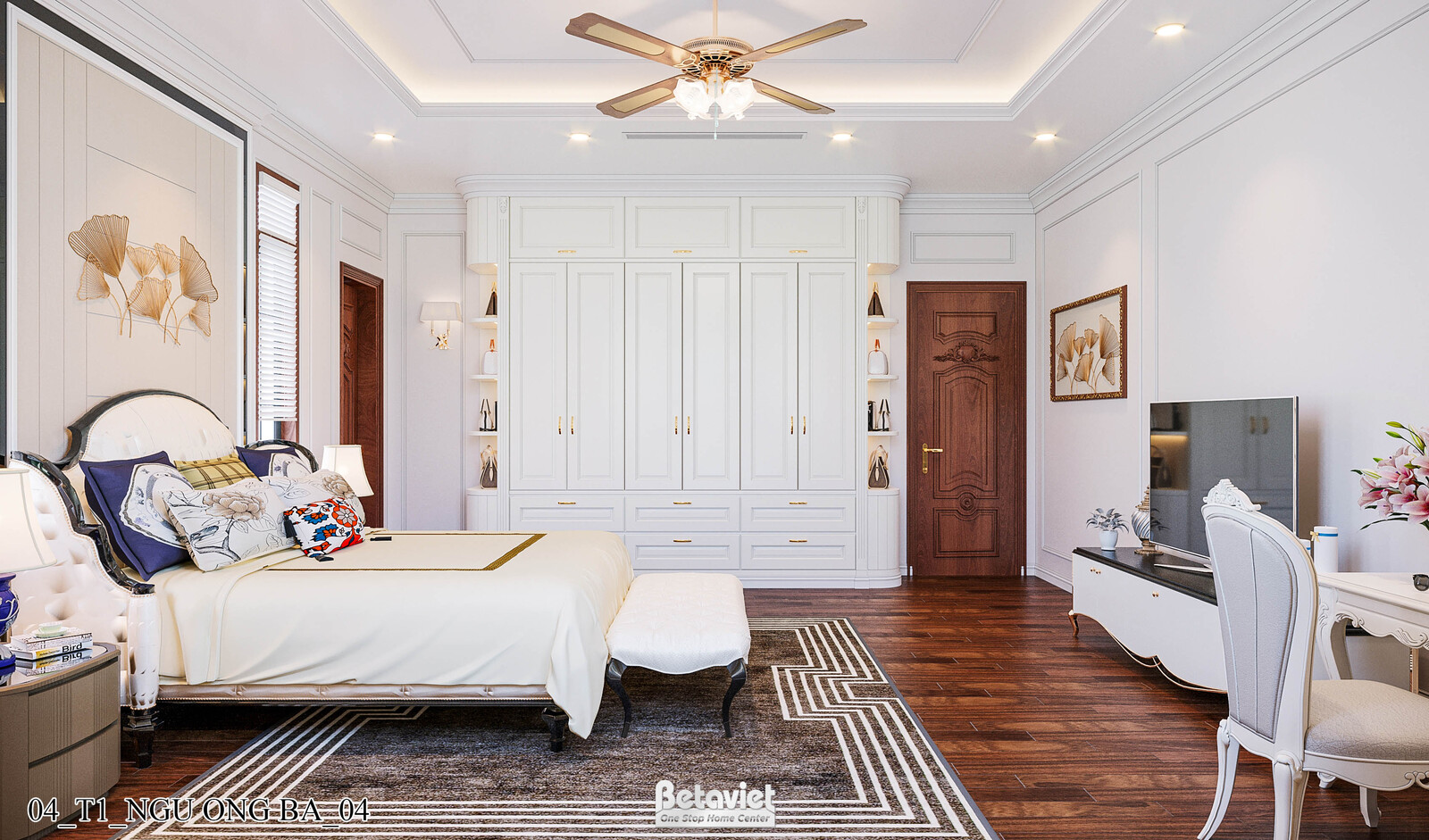 Nội thất phòng ngủ biệt thự Art Deco KT21212 – góc nhìn 10