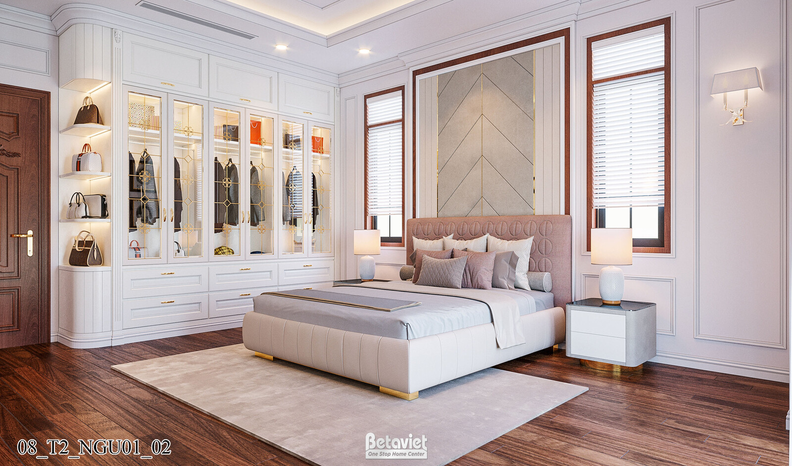 Nội thất phòng ngủ biệt thự Art Deco KT21212 – góc nhìn 5