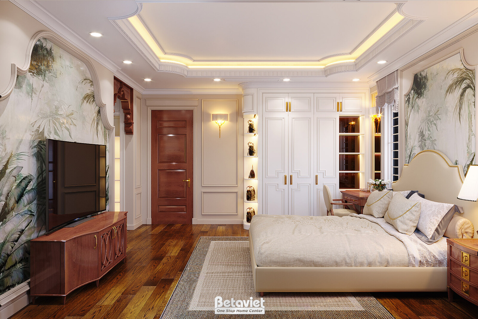 Nội thất phòng ngủ biệt thự Art Deco KT22096 – góc nhìn 5