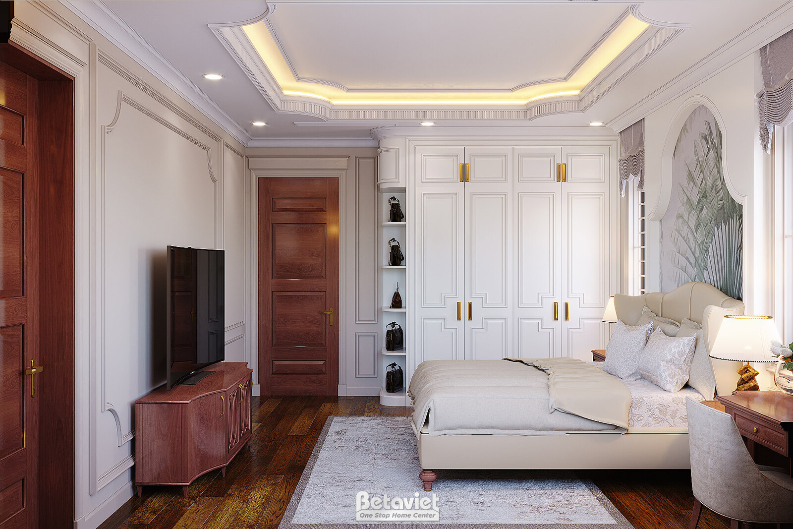 Nội thất phòng ngủ biệt thự Art Deco KT22096 – góc nhìn 9