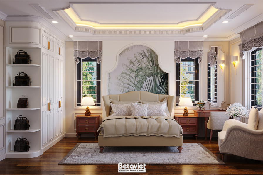 Mẫu thiết kế nội thất phòng ngủ biệt thự Art Deco NT22096