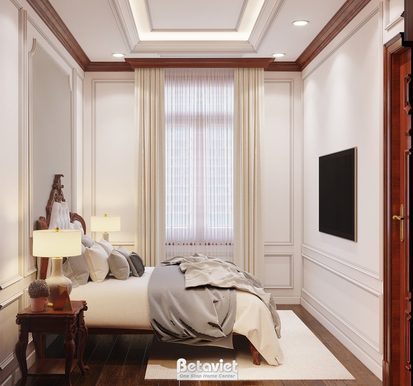 Nội thất phòng ngủ biệt thự tân cổ điển KT22041 – góc nhìn 5