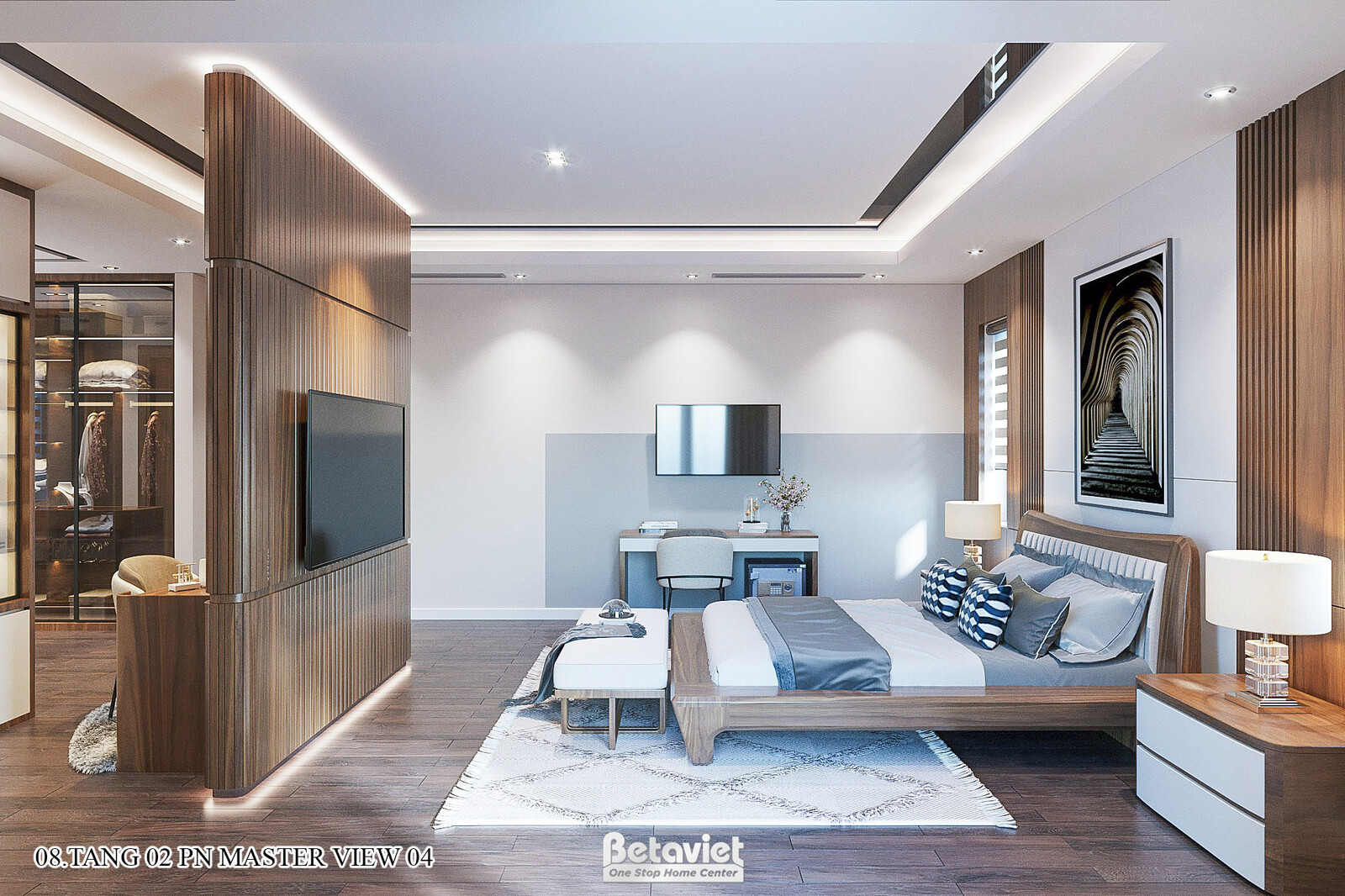 Nội thất phòng ngủ dinh thự hiện đại KT17045 – góc nhìn 11