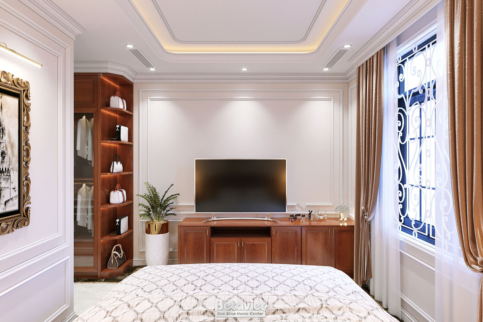 Nội thất phòng ngủ biệt thự tân cổ điển KT22007 – góc nhìn 12