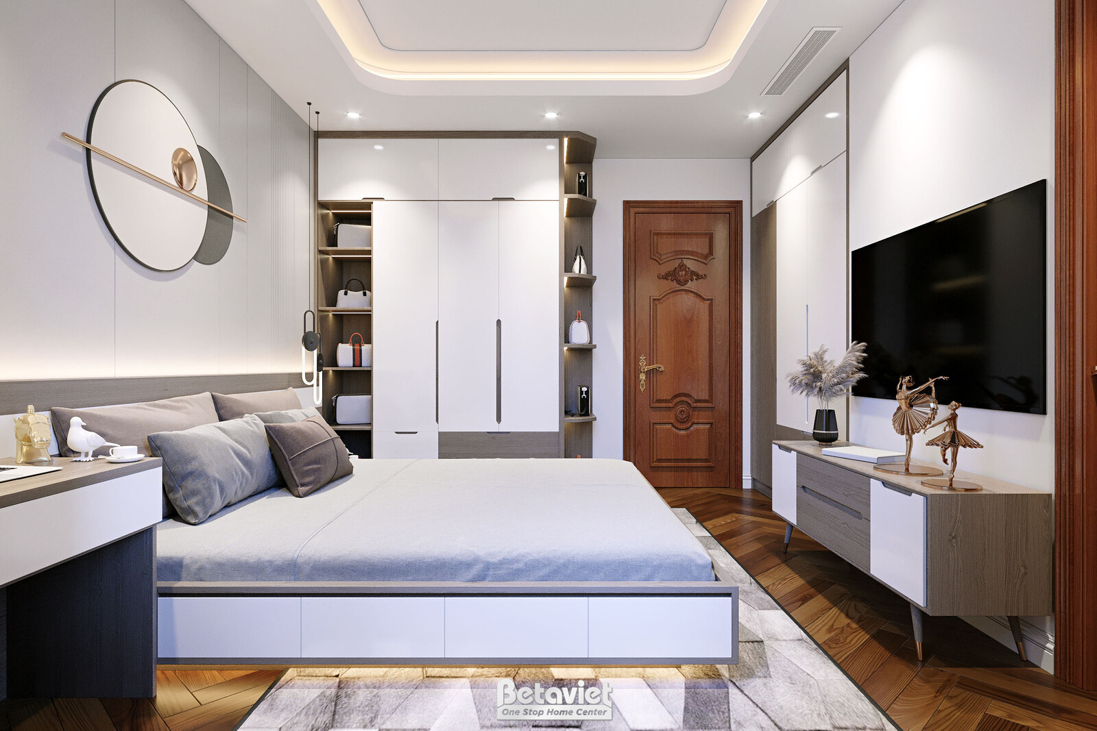 Nội thất phòng ngủ biệt thự tân cổ điển KT22007 – góc nhìn 6