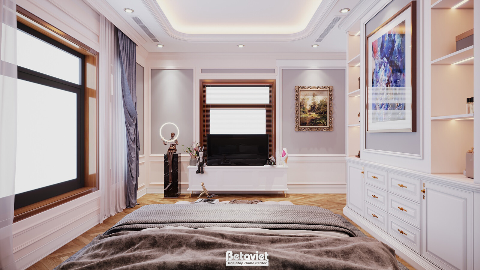 Nội thất phòng ngủ biệt thự tân cổ điển KT22007 – góc nhìn 10