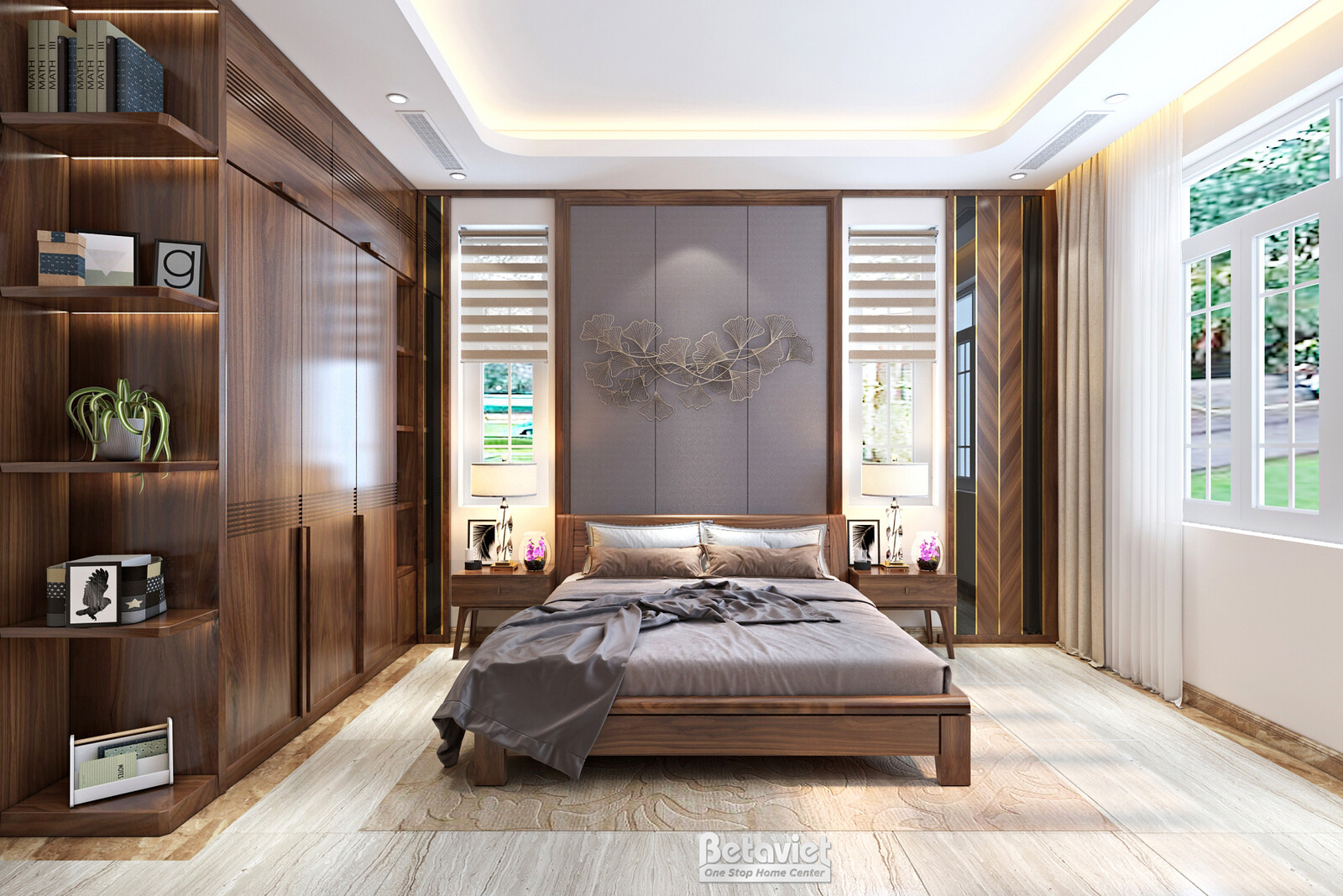 Nội thất phòng ngủ biệt thự hiện đại NT19083 – góc nhìn 2