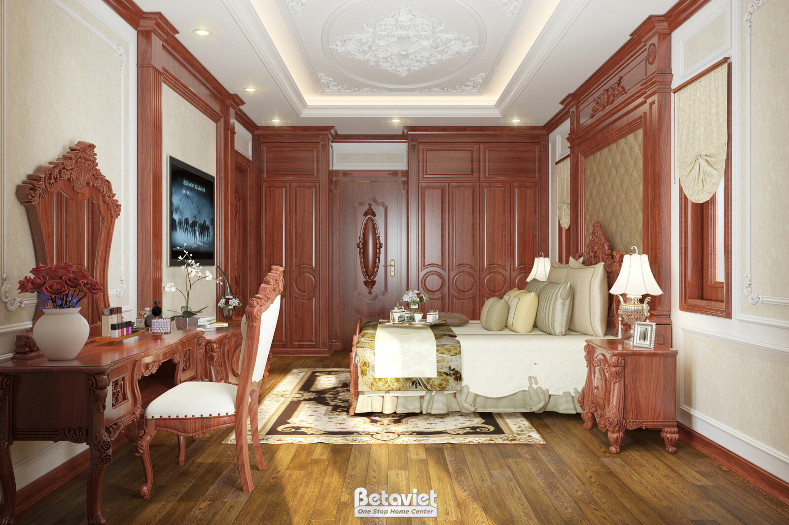 Nội thất phòng ngủ biệt thự tân cổ điển KT19002 – góc nhìn 18