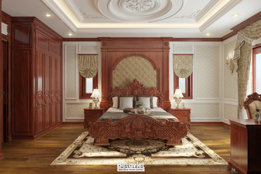 Nội thất phòng ngủ biệt thự tân cổ điển KT19002 – góc nhìn 8