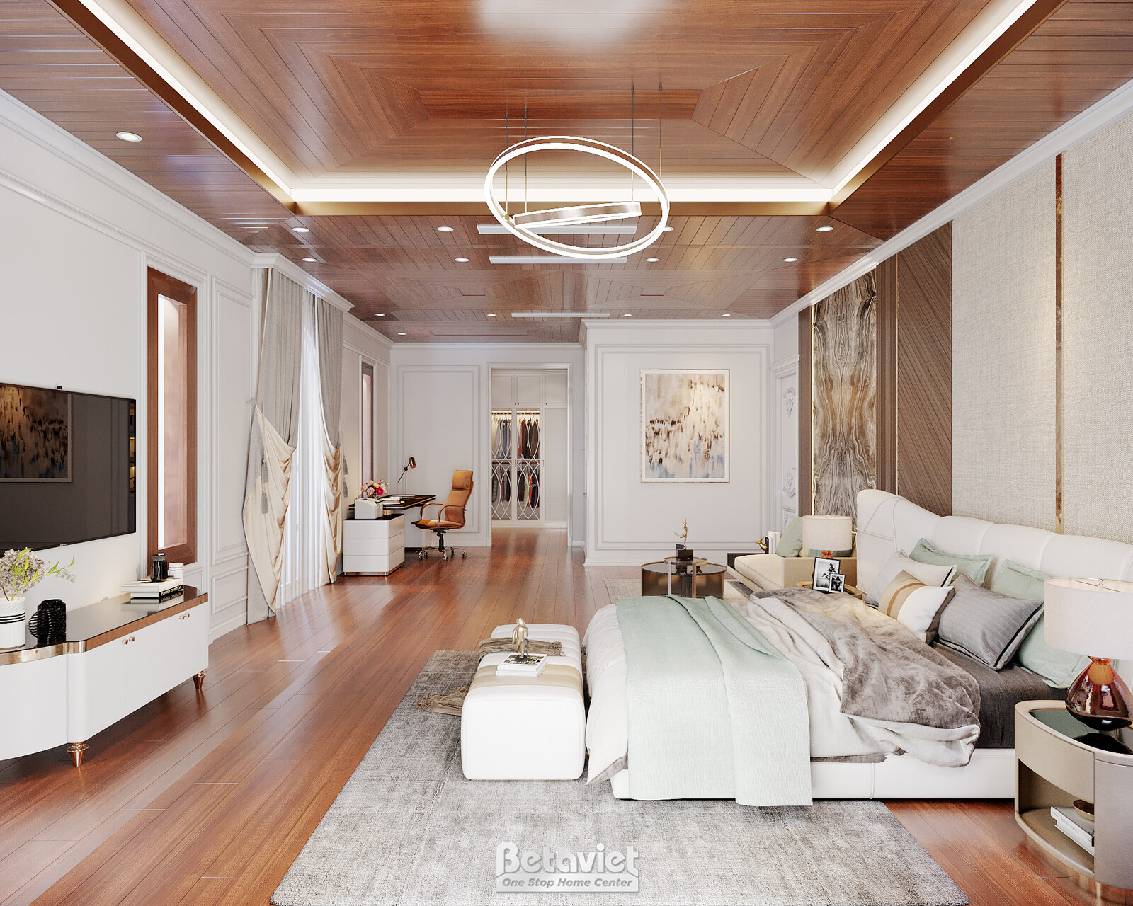 Nội thất phòng ngủ biệt thự tân cổ điển KT21181 – góc nhìn 14