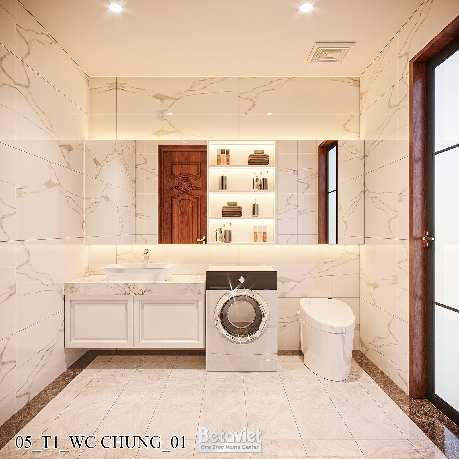 Nội thất phòng tắm biệt thự Art Deco KT21212 – góc nhìn 8