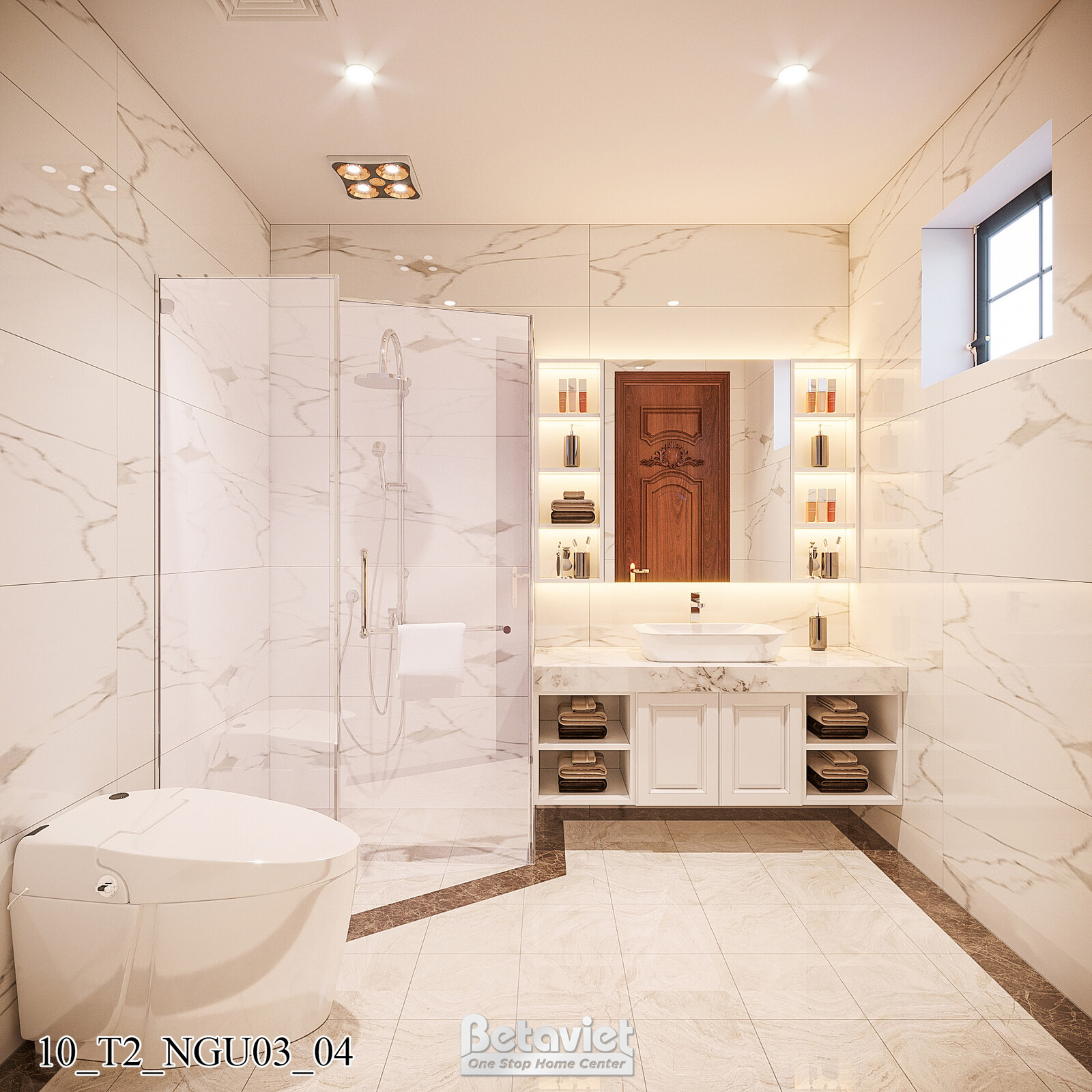 Nội thất phòng tắm biệt thự Art Deco KT21212 – góc nhìn 3