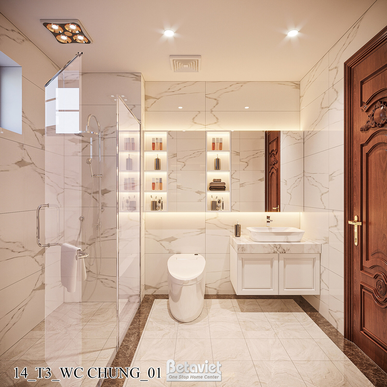 Nội thất phòng tắm biệt thự Art Deco KT21212 – góc nhìn 5