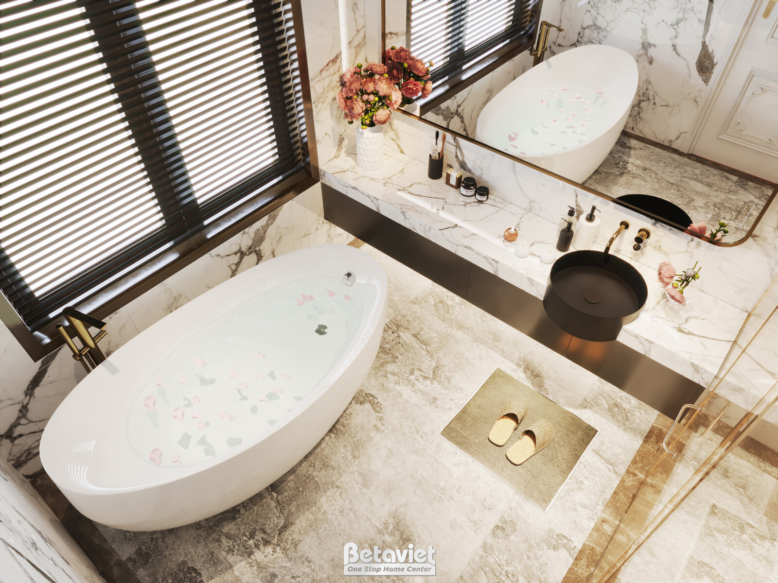 Nội thất phòng tắm biệt thự tân cổ điển KT21181 – góc nhìn 14