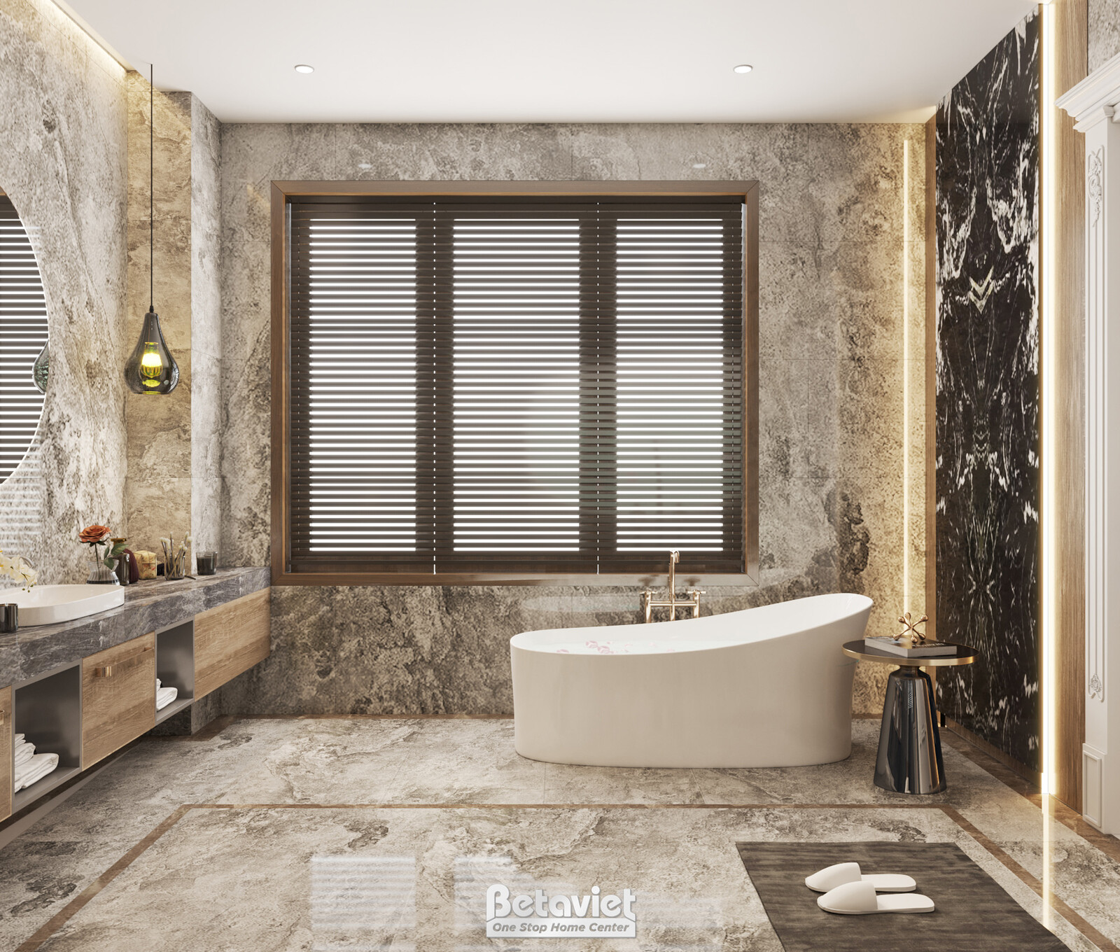 Nội thất phòng tắm biệt thự tân cổ điển KT21181 – góc nhìn 10