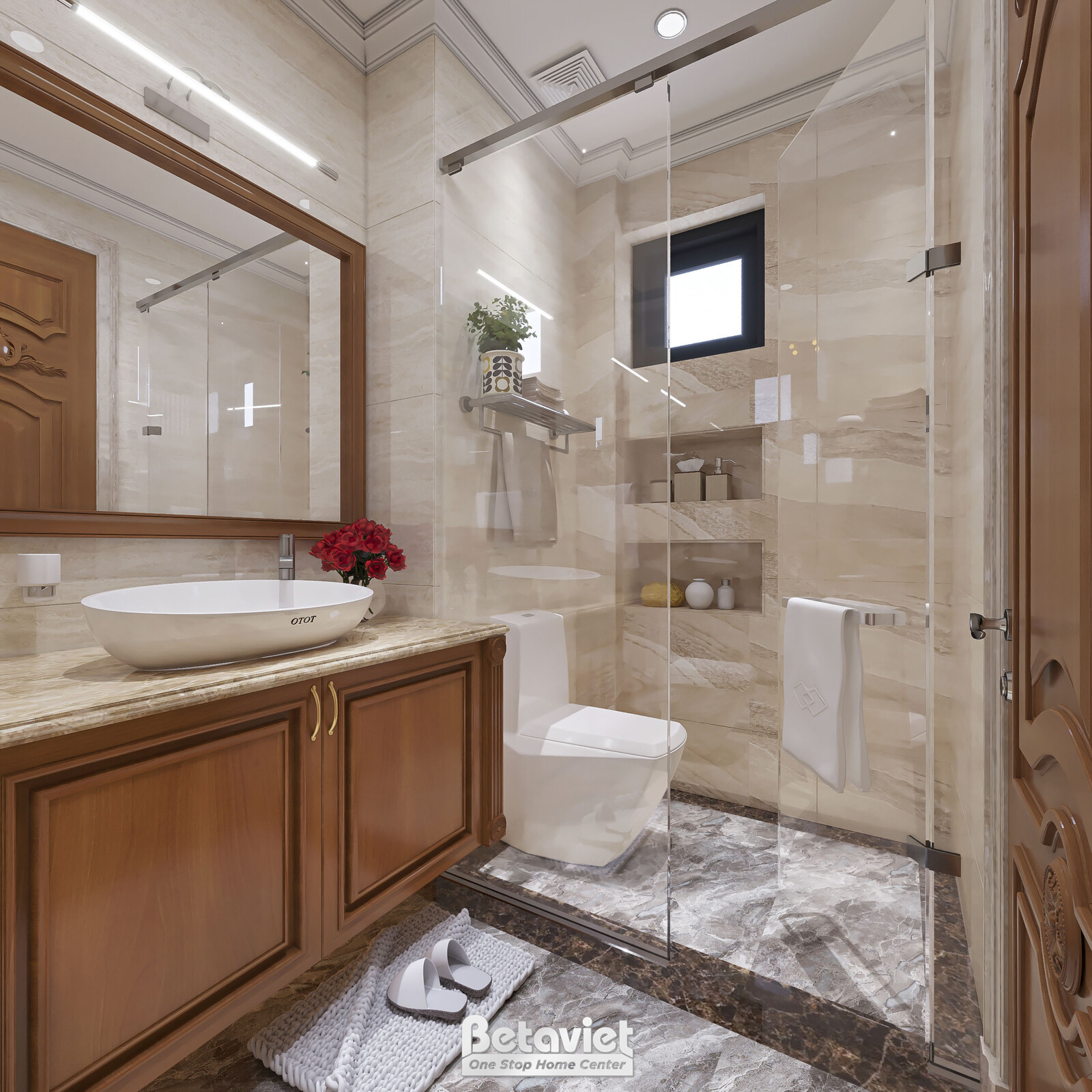 Nội thất phòng tắm biệt thự tân cổ điển NT22098 – góc nhìn 2