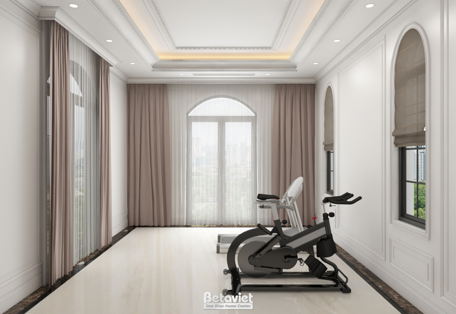 Nội thất phòng tập gym biệt thự tân cổ điển KT23071 – góc nhìn 2