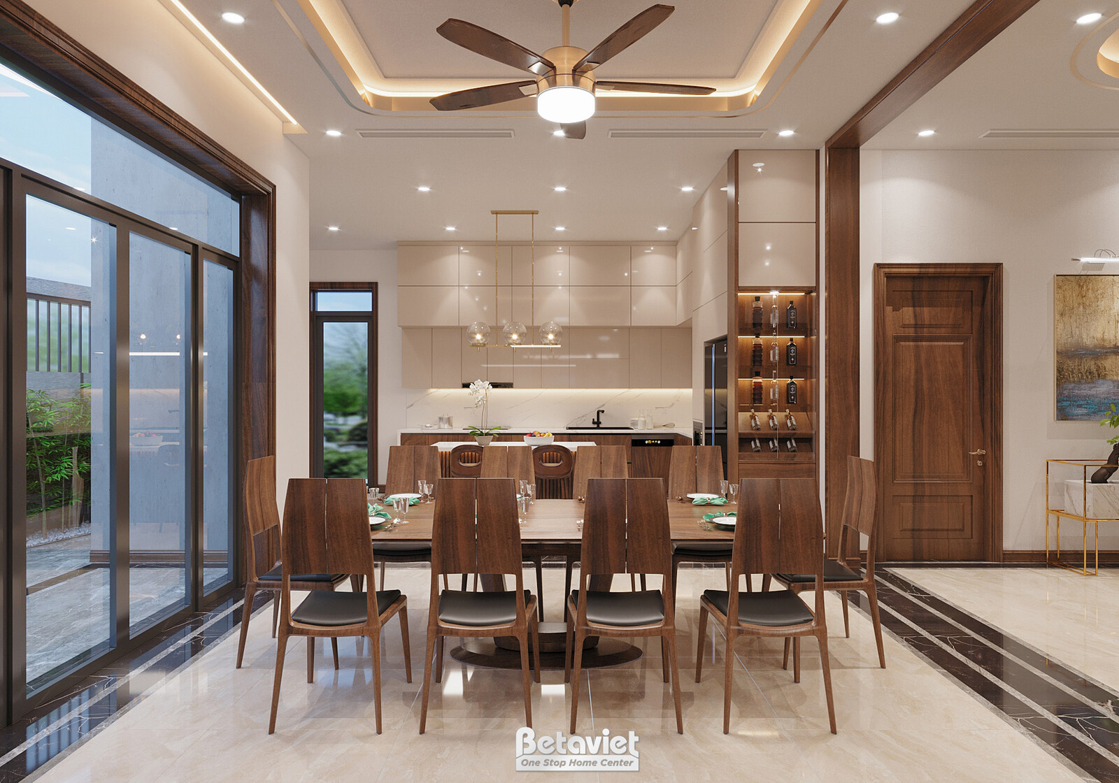 Nội thất phòng ăn biệt thự hiện đại NT22140 – góc nhìn 4