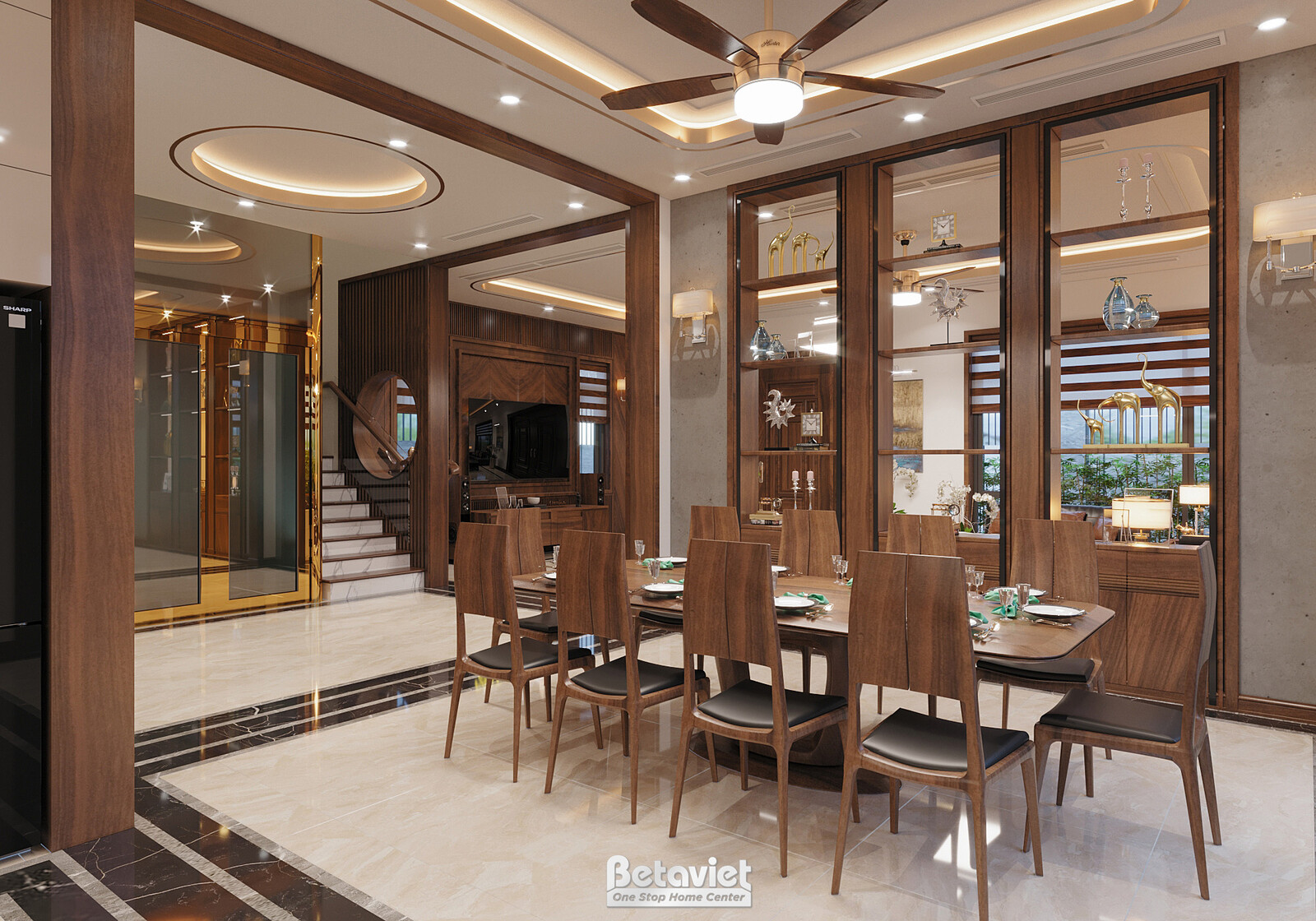 Nội thất phòng ăn biệt thự hiện đại NT22140 – góc nhìn 6