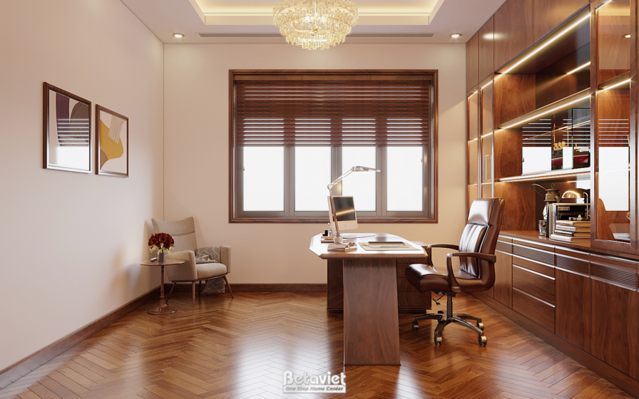 Nội thất phòng làm việc - học tập biệt thự hiện đại NT22140 – góc nhìn 2