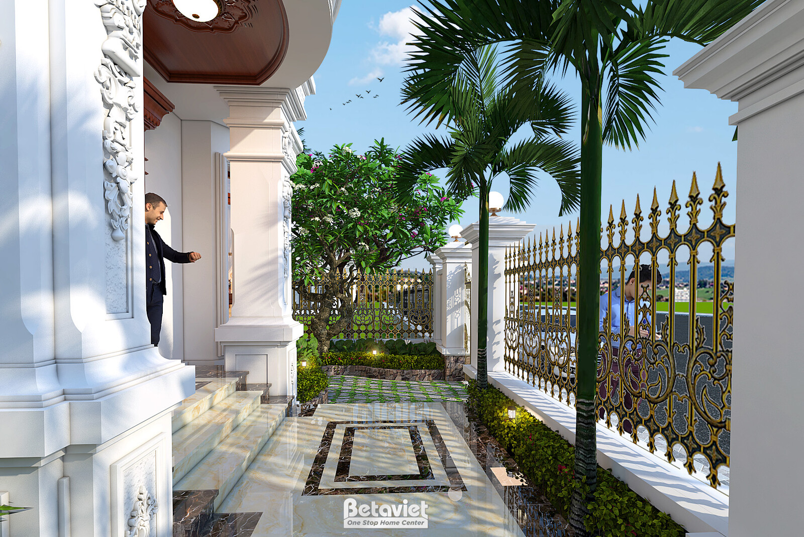 Biệt thự 3 tầng tân cổ điển KT20110 – sảnh chính