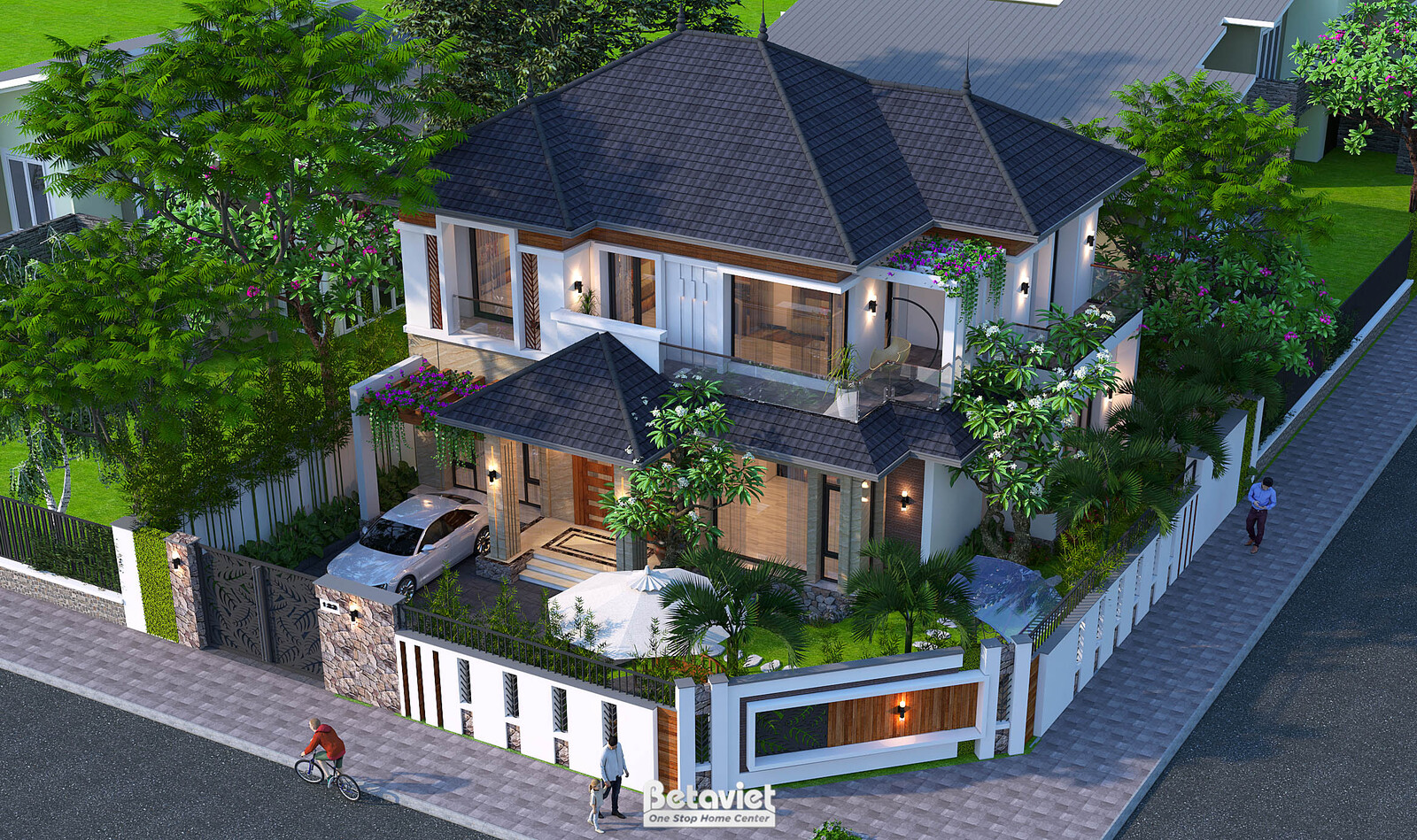 Biệt thự 2 tầng hiện đại KT20126 – phối cảnh mặt tiền (3)
