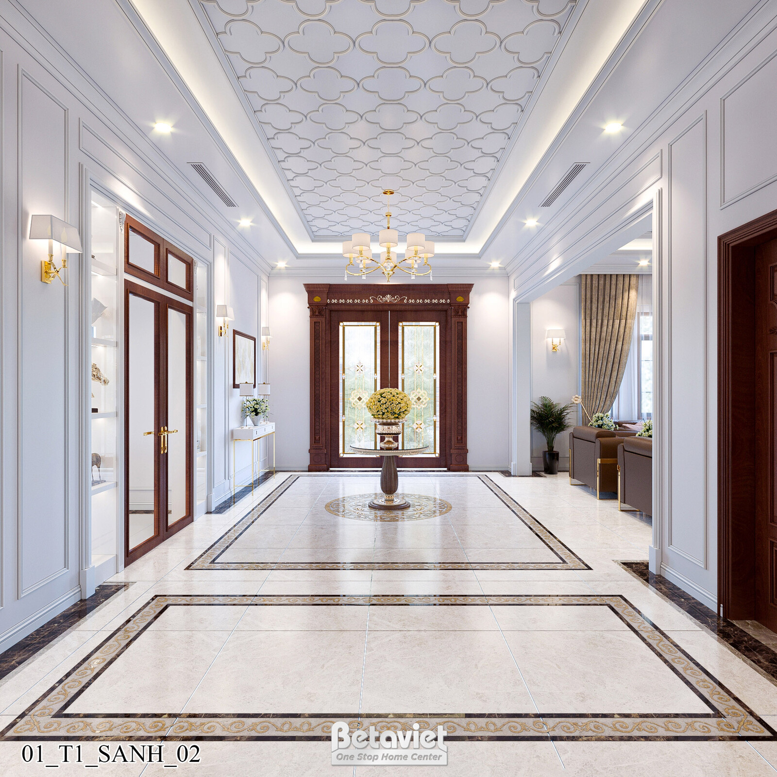 Nội thất đại sảnh biệt thự Art Deco KT21212 – góc nhìn 2