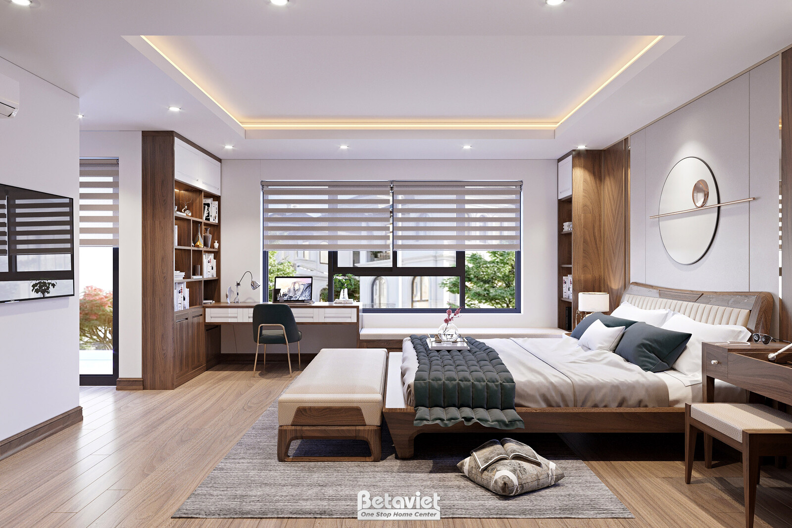 Nội thất phòng ngủ biệt thự hiện đại NT22113 – góc nhìn 8