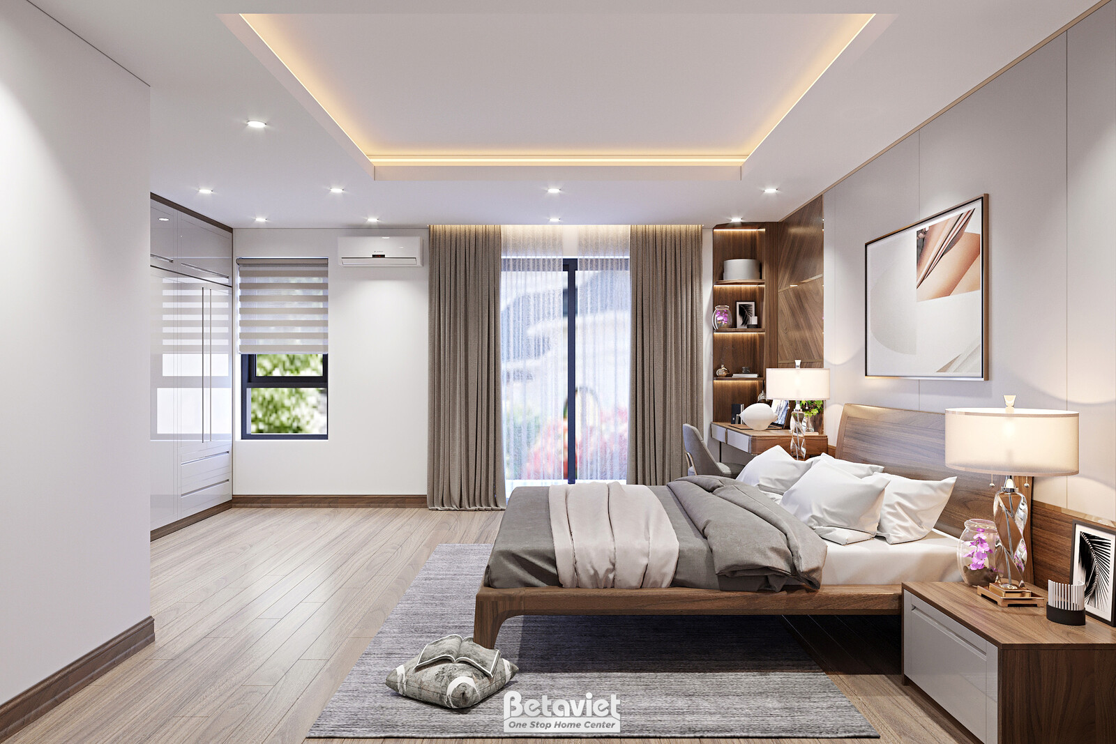Nội thất phòng ngủ biệt thự hiện đại NT22113 – góc nhìn 6
