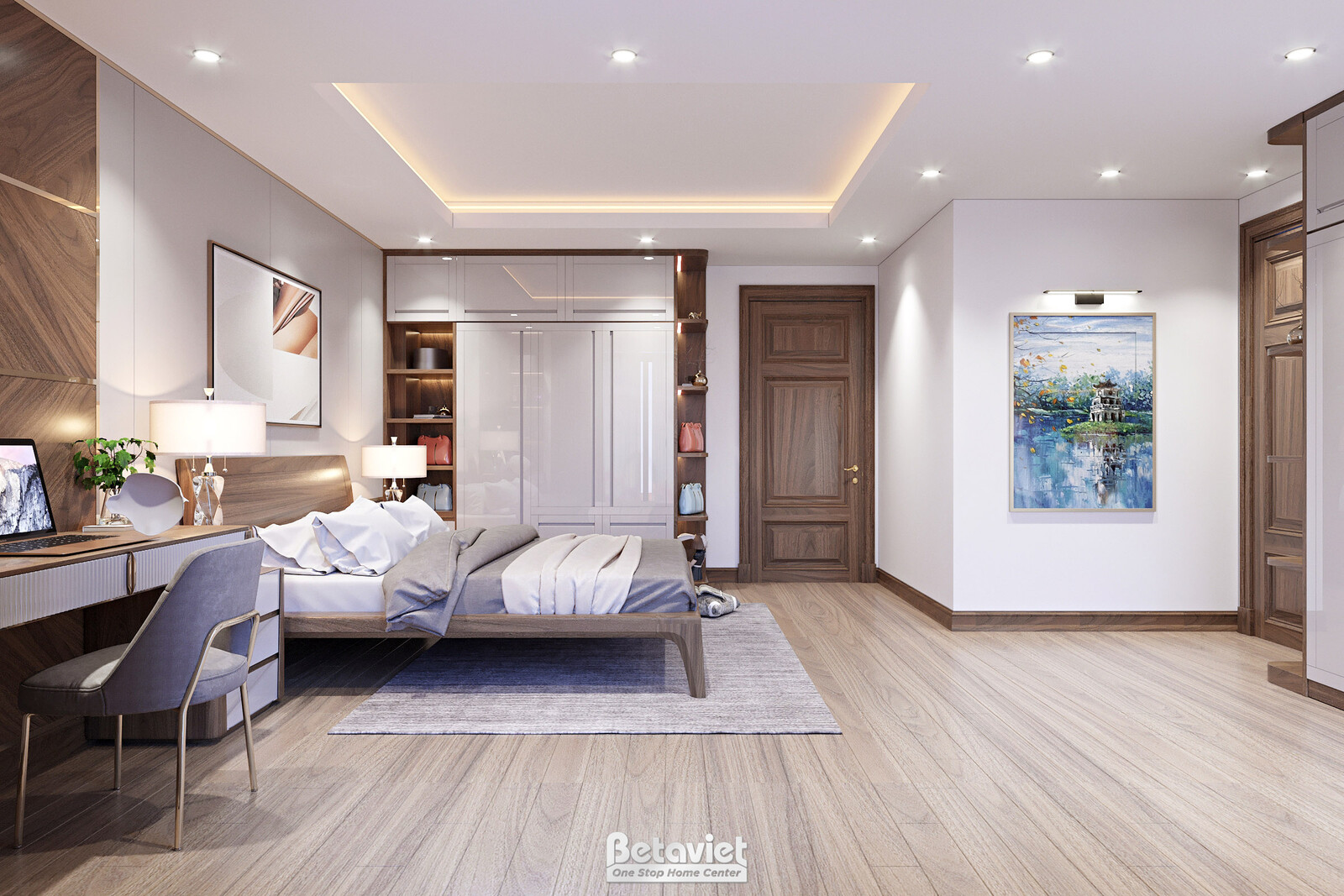Nội thất phòng ngủ biệt thự hiện đại NT22113 – góc nhìn 7