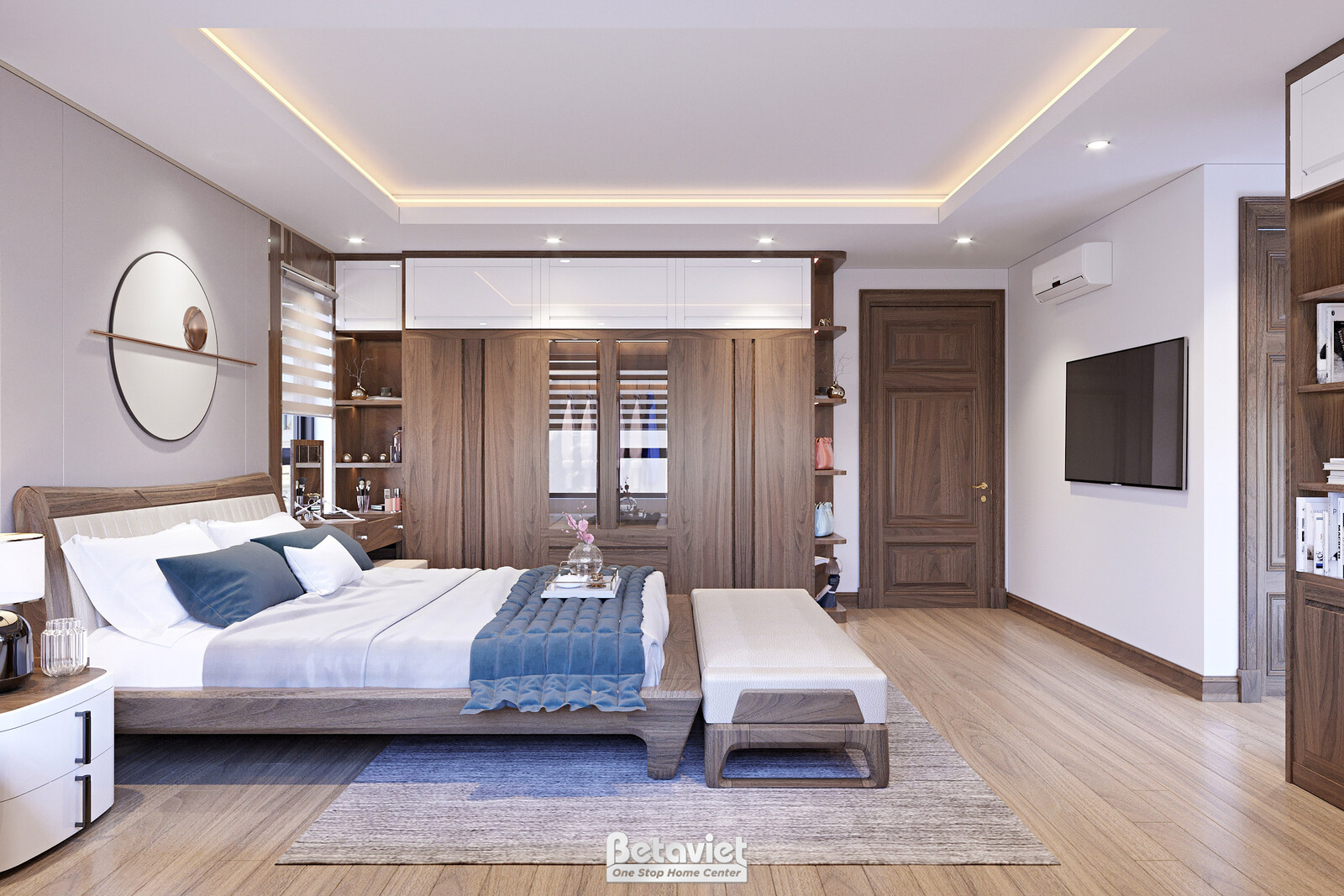 Nội thất phòng ngủ biệt thự hiện đại NT22113 – góc nhìn 9